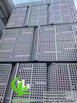 Panel de metal perforado por CNC placa de pantalla de fachada de aluminio PVDF Revestimiento duradero