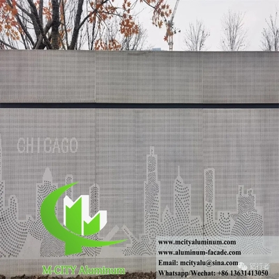 Plata de aluminio para uso exterior de pantalla metálica perforada arquitectónica