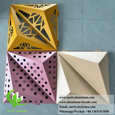 Diseño de fachada 3D Hoja de metal revestimiento de aluminio Hoja perforada