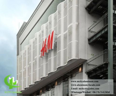 Revestimiento de pared de sistema de fachada de aluminio perforado, decoración de fábrica de China