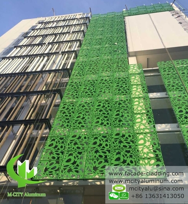 Hojas de aluminio perforadas para revestimiento de paredes de cortinas metálicas
