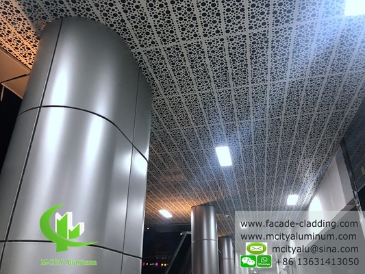 Panel de aluminio de techo fluorocarbonado perforado, panel de aluminio de pared cortina, panel de aluminio para revestimiento de fachada