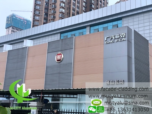 Corte por CNC de fachada de aluminio para revestimiento de paredes con recubrimiento en polvo para uso exterior