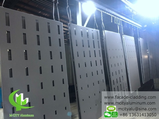 Panel sólido de aluminio para fachada de color gris recubierto en polvo de 3 mm de espesor