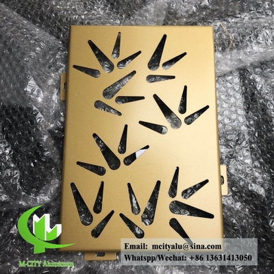 Panel de fachada de aluminio sólido para revestimiento de paredes en polvo recubierto de color RAL color dorado