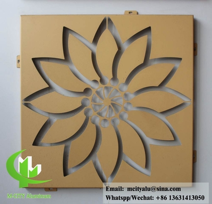 Fasa de aluminio arquitectónico con pantalla de chapa de metal cortada por láser