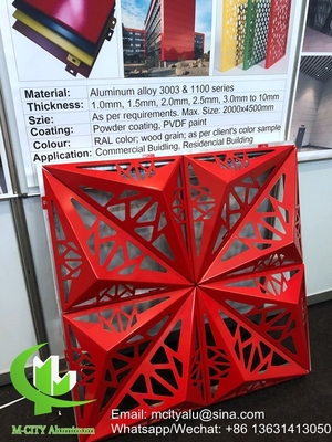 Panel de aluminio arquitectónico 3D para revestimiento de fachada con diseño personalizado de chapa formada