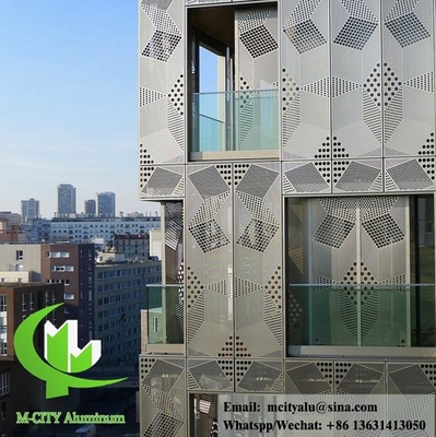 Hojas perforadas de fachada de aluminio para revestimiento de edificios impermeables