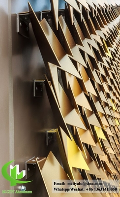 Panel de aluminio metálico dejar forma para revestimiento de edificios con color dorado