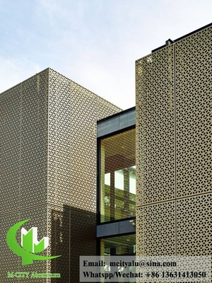 Panel de aluminio metálico dejar forma para revestimiento de edificios con color dorado