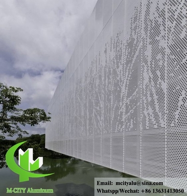 Panel de revestimiento de fachada de aluminio de chapa peforada, revestido en polvo