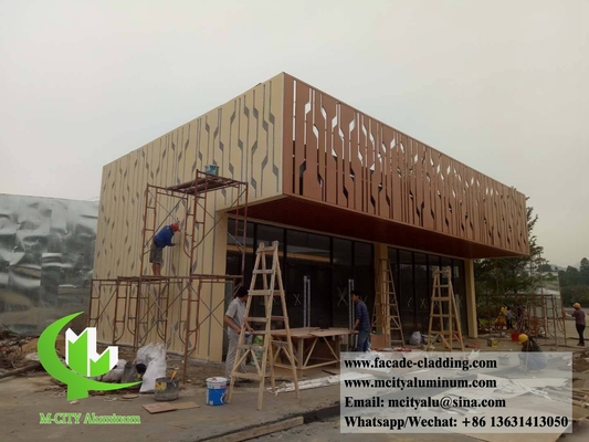 Panel de aluminio formado para revestimiento de fachada, corte láser a prueba de intemperie