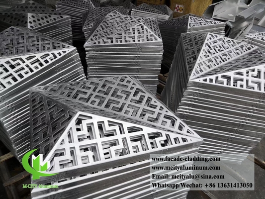 Plata de perforación para revestimiento de fachadas de paneles de aluminio metálico 3D triángulo