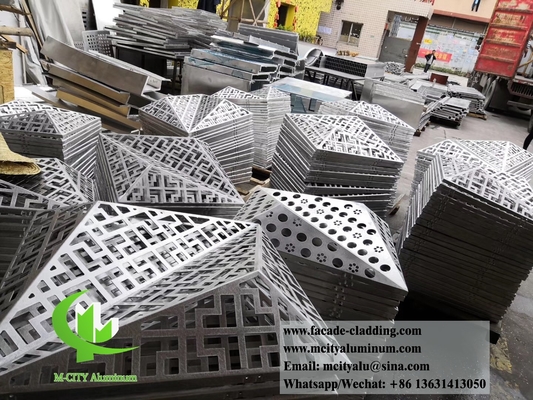 Plata de perforación para revestimiento de fachadas de paneles de aluminio metálico 3D triángulo