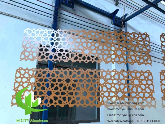 Exterior fachada de aluminio arquitectónico cortado con láser para revestimiento de paredes