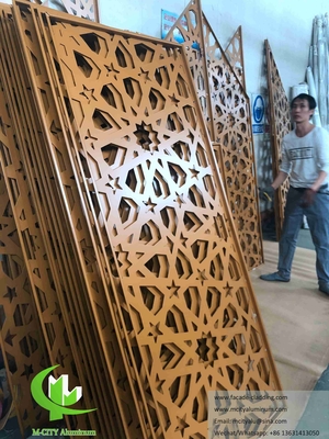 Decoración de la pantalla de metal cortada por láser para fachada, cerca, decoración de correa Material de aluminio