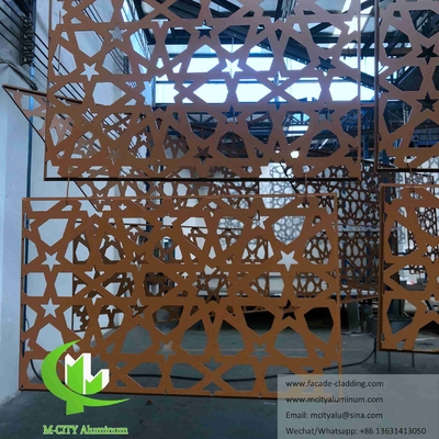 Decoración de la pantalla de metal cortada por láser para fachada, cerca, decoración de correa Material de aluminio