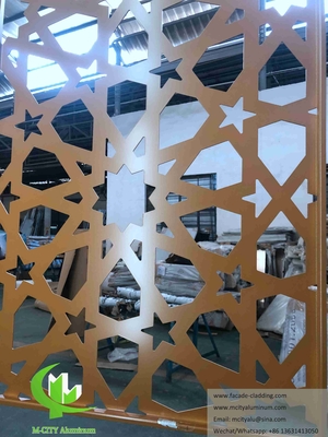 Decoración de la pantalla de metal cortada por láser para fachada, cerca, decoración de correa Material de aluminio