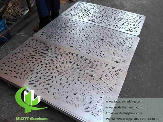 Panel de pared de aluminio exterior perforado, panel de tallado CNC para decoración de edificios