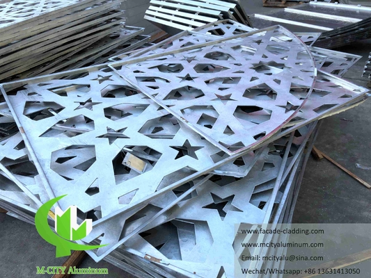 Panel de fachada de metal perforado Pantalla de aluminio Aluminio sólido de 3 mm de espesor en polvo recubierto para revestimiento de paredes de edificios