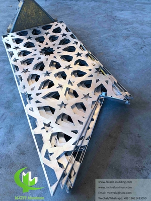 Cortar con láser paneles de pantalla de metal hojas de aluminio diseño de fachada de la mezquita musulmana