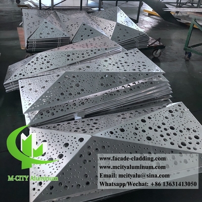 Paneles de aluminio perforados de forma 3D para fachada de hotel, chapa de metal personalizada