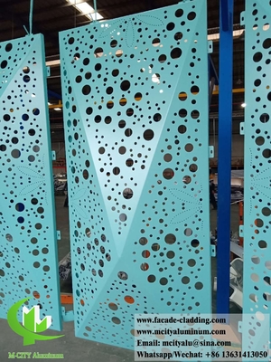 Paneles de aluminio perforados de forma 3D para fachada de hotel, chapa de metal personalizada