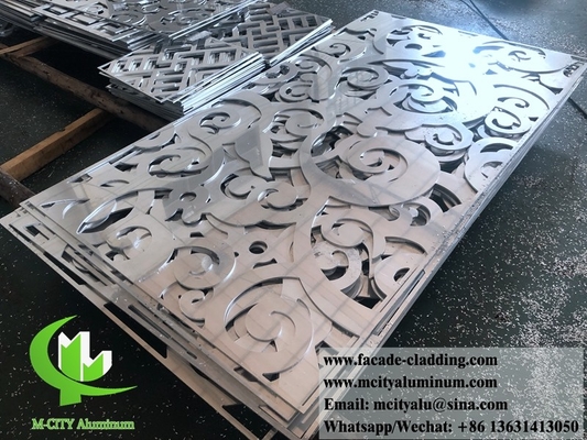 Hoja de corte por láser de aluminio exterior de metal Corte por láser de fachada de aluminio arquitectónico para pared de cortina