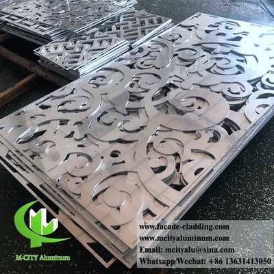 Hoja de corte por láser de aluminio exterior de metal Corte por láser de fachada de aluminio arquitectónico para pared de cortina