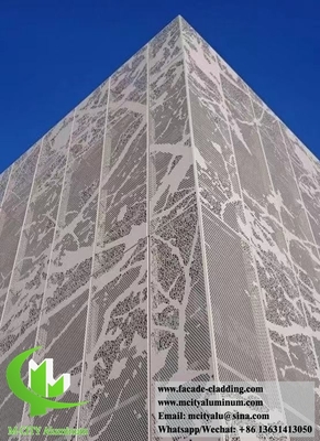 Hoja de aluminio CNC Corte láser de fachada de aluminio arquitectónico para revestimiento de paredes Hoja perforada