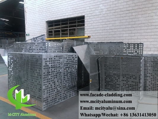Panel sólido de aluminio con revestimiento metálico de perforación para pantallas de aluminio para fachadas de paredes