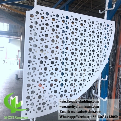 Pared cortina de paneles perforados de fluorocarbono de aluminio de perforado CNC para revestimiento de fachadas