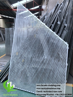 Panel de aluminio metálico perforado con orificios redondos