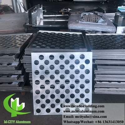 Panel sólido de aluminio con revestimiento metálico de perforación para pantallas de aluminio para fachadas de paredes