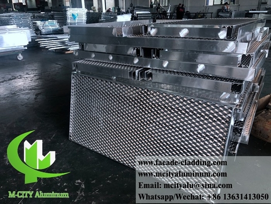Panel de pantalla arquitectónica de malla expandida de aluminio metálico para fachada exterior