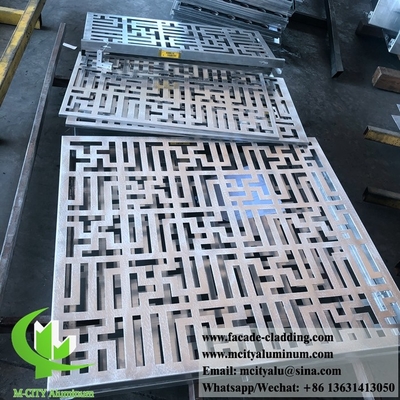 Panel sólido de aluminio con revestimiento metálico de perforación para pantallas de aluminio para fachadas de paredes