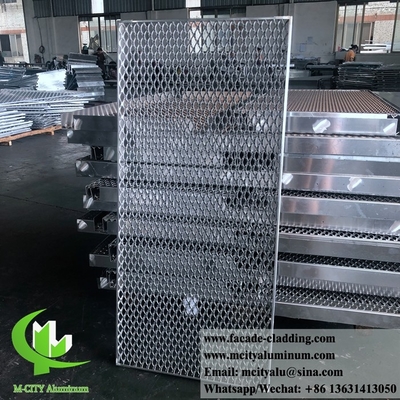 Panel de pantalla arquitectónica de malla expandida de aluminio metálico para fachada exterior