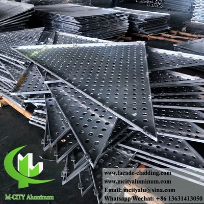 Panel sólido de aluminio con revestimiento metálico de perforación para pantallas de aluminio para fachadas de paredes