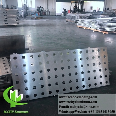 Panel de fachada de metal perforado Pantalla de aluminio Aluminio sólido de 3 mm de espesor en polvo recubierto para revestimiento de paredes de edificios