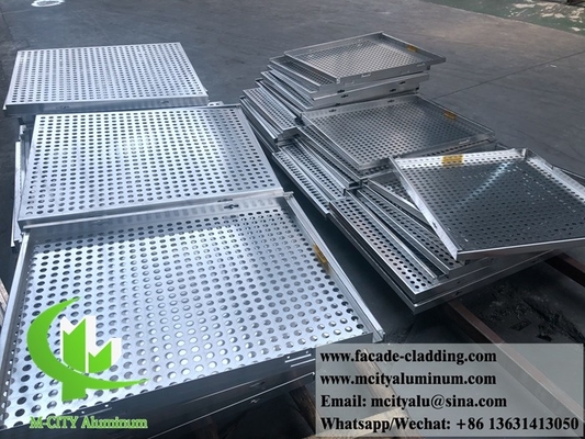 Panel de fachada de metal perforado Pantalla de aluminio Aluminio sólido de 3 mm de espesor en polvo recubierto para revestimiento de paredes de edificios