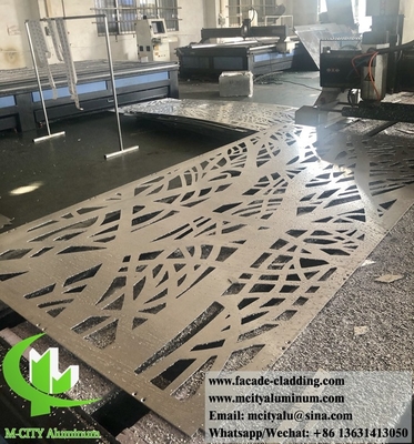 Panel de pared de aluminio exterior perforado, panel de tallado CNC para decoración de edificios