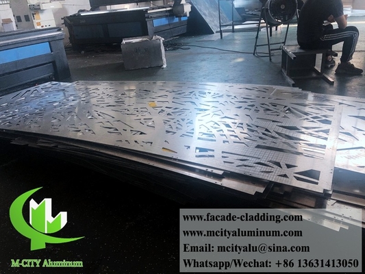 Panel de pared de aluminio exterior perforado, panel de tallado CNC para decoración de edificios