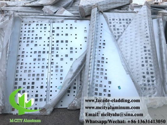 Panel exterior de aluminio para recubrimiento de paredes con recubrimiento en polvo de corte CNC blanco