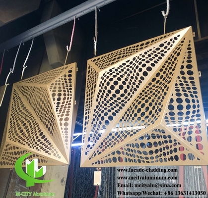 Hoja perforada 3D fachada de aluminio arquitectónico hoja de metal cortada con láser para revestimiento