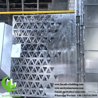 Panel de corte CNC de aluminio con panel de fluorocarbono perforado, pared cortina para revestimiento de fachadas