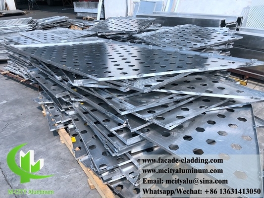 Panel de corte CNC de aluminio con panel de fluorocarbono perforado, pared cortina para revestimiento de fachadas