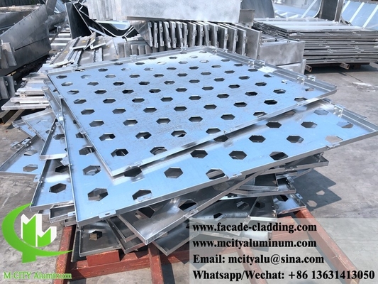 Panel de corte CNC de aluminio con panel de fluorocarbono perforado, pared cortina para revestimiento de fachadas
