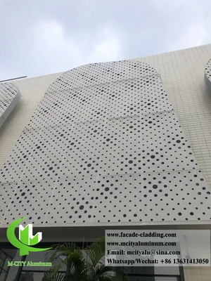 Pared de cortina de paneles perforados de chapa de aluminio para fachada de metal para revestimiento de fachada