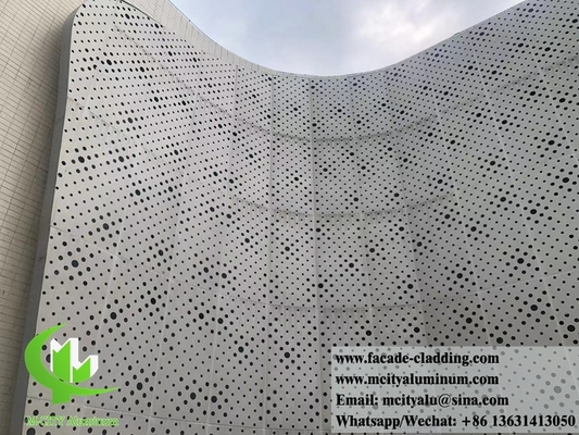 Pared de cortina de paneles perforados de chapa de aluminio para fachada de metal para revestimiento de fachada