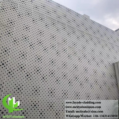 Pared de cortina de paneles perforados de chapa de aluminio para fachada de metal para revestimiento de fachada